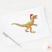 Raptor Funny Festive Velociraptor Xmas Dinosaurier Rechteckiger Aufkleber (Umschlag)