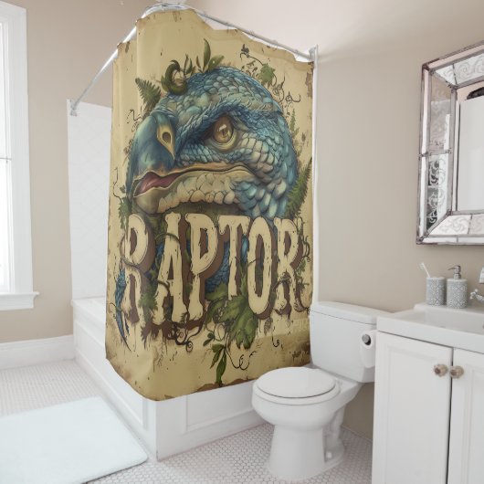 Raptor Grunge Portrait Duschvorhang (Beispiel)