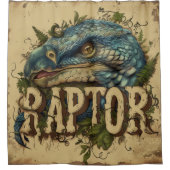 Raptor Grunge Portrait Duschvorhang (Vorderseite)