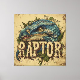 Raptor Grunge Portrait Leinwanddruck