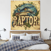 Raptor Grunge Portrait Leinwanddruck (Insitu (Schlafzimmer))