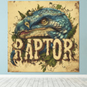 Raptor Grunge Portrait Leinwanddruck (Insitu (Holzboden))