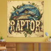 Raptor Grunge Portrait Leinwanddruck (Insitu (Wohnzimmer))