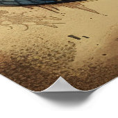 Raptor Grunge Portrait Poster (Ecke)