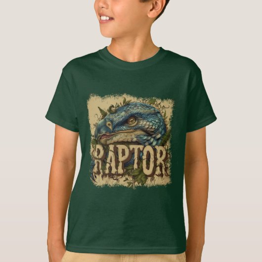Raptor Grunge Portrait T-Shirt (Vorderseite)