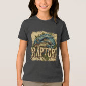 Raptor Grunge Portrait Tri-Blend Shirt (Vorderseite)