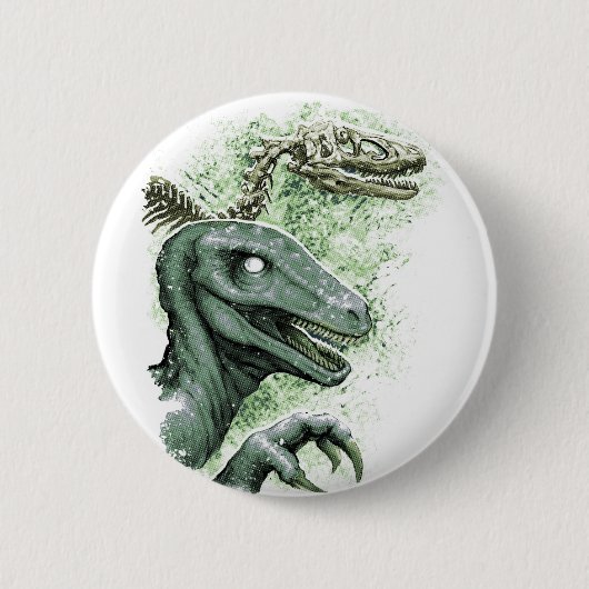 Raptor in Grün Button (Vorderseite)