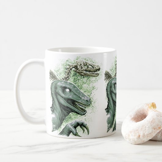 Raptor in Grün Kaffeetasse (Mit Donut)