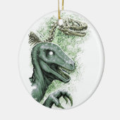 Raptor in Grün Keramik Ornament (Links)