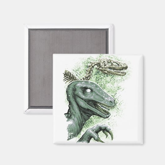 Raptor in Grün Magnet (Vorderseite/Rückseite)