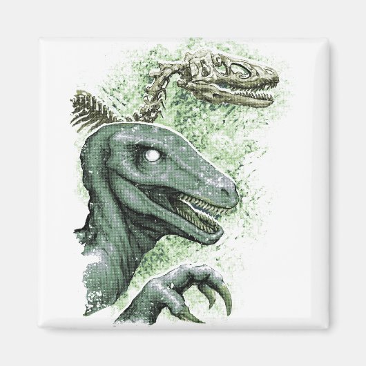 Raptor in Grün Magnet (Vorne)