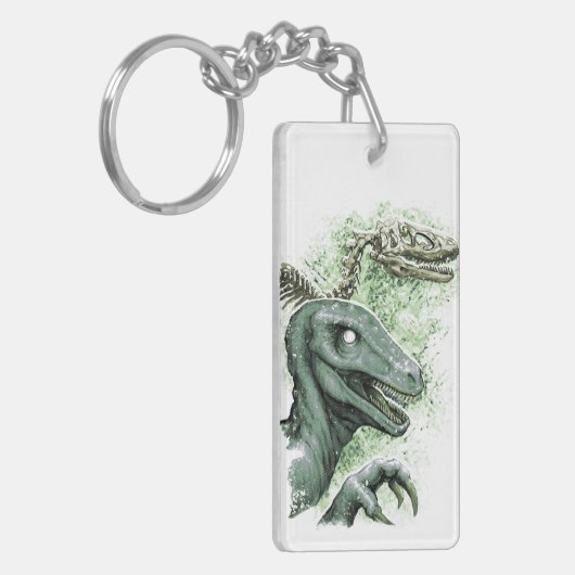 Raptor in Grün Schlüsselanhänger (Vorderseite links)