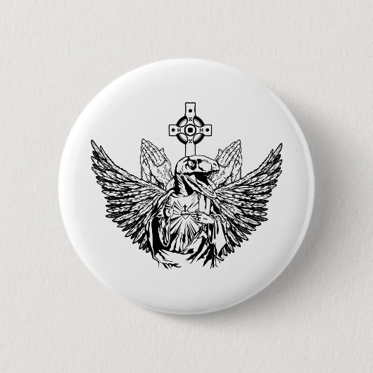 Raptor Jesus Lieben Sie Button (Vorderseite)