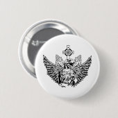 Raptor Jesus Lieben Sie Button (Vorne & Hinten)