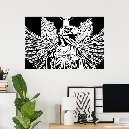 Raptor Jesus Lieben Sie Poster (Heimbüro)