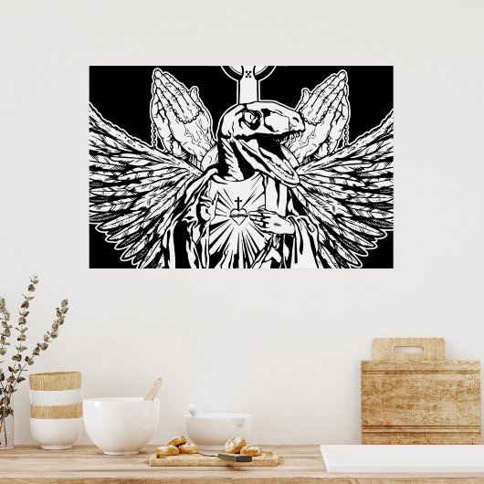 Raptor Jesus Lieben Sie Poster (Küche)
