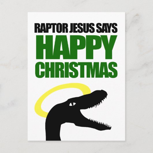 Raptor Jesus sagt glücklich Weihnachten (Vorderseite)