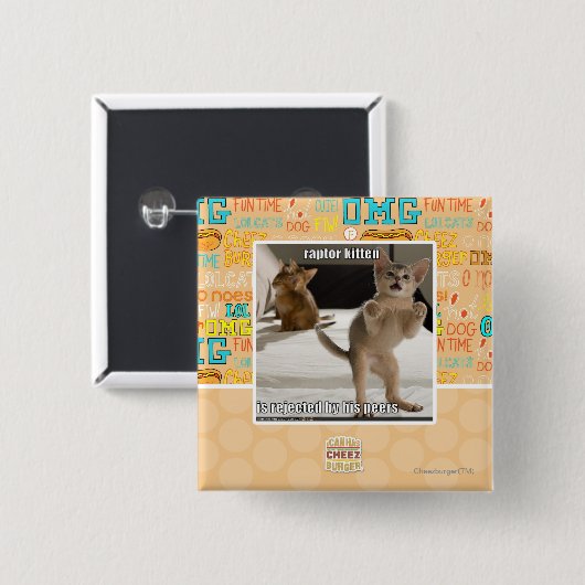 Raptor Kitten Button (Vorne & Hinten)