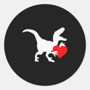 Raptor Liebe Valentinstag Geschenk Dino Raptor Her Runder Aufkleber