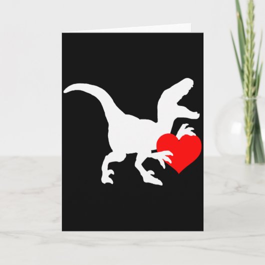 Raptor Love Valentines Day Gift Dino Raptor Heart  Karte (Vorderseite)