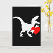 Raptor Love Valentines Day Gift Dino Raptor Heart  Karte (Gelbe Blume)