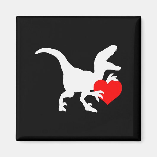 Raptor Love Valentines Day Gift Dino Raptor Heart Magnet (Vorne)