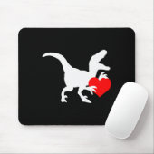Raptor Love Valentines Day Gift Dino Raptor Heart Mousepad (Mit Mouse)
