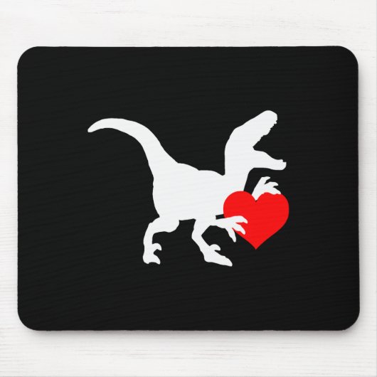 Raptor Love Valentines Day Gift Dino Raptor Heart Mousepad (Vorne)