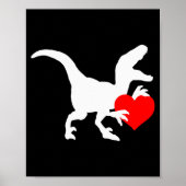 Raptor Love Valentines Day Gift Dino Raptor Heart  Poster (Vorne)