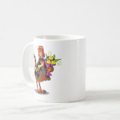 Raptor mit Flasche aus glühendem Wein und Blume Kaffeetasse (Vorderseite Links)