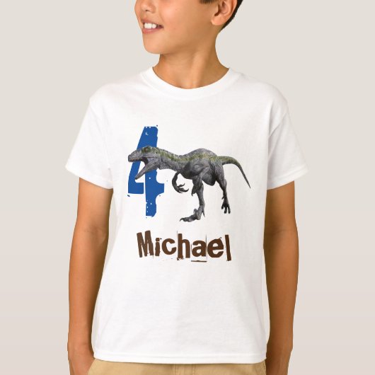 Raptor Name Age Dinosaur Jurassic Zeitalter T-Shirt (Vorderseite)