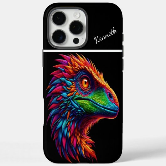 Raptor Rainbow Dino Portrait Case-Mate iPhone Hülle (Rückseite)