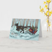 Raptor Sleigh Ride Karte (Gelbe Blume)