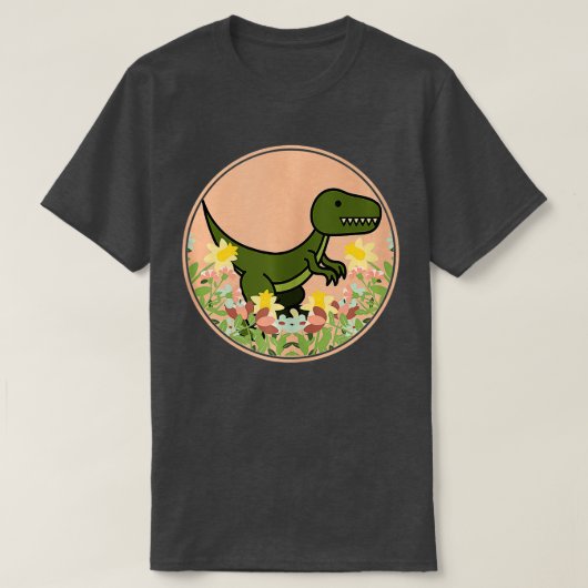 Raptor Velociraptor Dino Dinosaurier Blume T-Shirt (Design vorne)