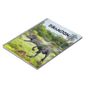 Raptor Velociraptor Dinosaurier Monogramm Notizblock (Linke Seite)