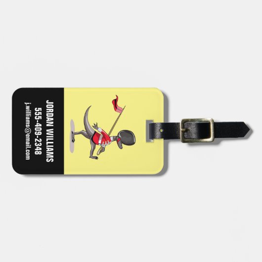 Raptor verkleidete sich als britische Garde. Gepäckanhänger