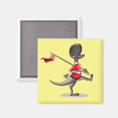 Raptor verkleidete sich als britische Garde. Magnet (Vorderseite/Rückseite)