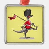 Raptor verkleidete sich als britische Garde. Ornament Aus Metall (Vorne)