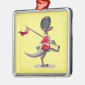 Raptor verkleidete sich als britische Garde. Ornament Aus Metall (Links)