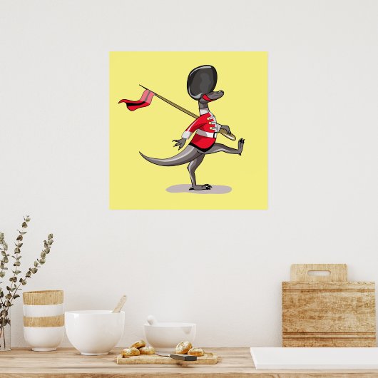 Raptor verkleidete sich als britische Garde. Poster (Küche)