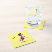 Raptor verkleidete sich als britische Garde. Rechteckiger Pappuntersetzer (Vor Ort)