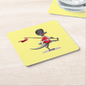 Raptor verkleidete sich als britische Garde. Rechteckiger Pappuntersetzer (angewinkelt)