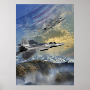 RAPTOREN ÜBER AMERIKA F22 JET POSTER