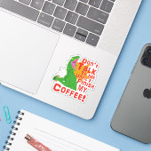 Raptoren und Kaffee Aufkleber (Laptop mit iPhone)