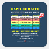 Rapture-Alarmstufen Quadratischer Aufkleber (Vorderseite)