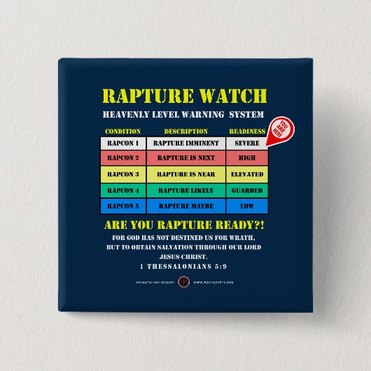 Rapture-Alert-Levels Button (Vorderseite)