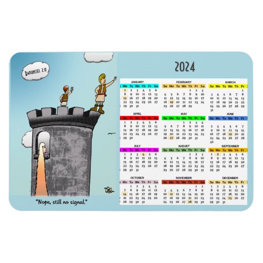 Rapunzel 2024 Calendar Foto Magnet (Horizontal)
