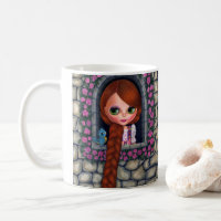Rapunzel Big Eyes Girl Doll Niedlich Redhead Blueb
