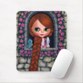 Rapunzel Big Eyes Girl Doll Niedlich Redhead Blueb Mousepad (Mit Mouse)