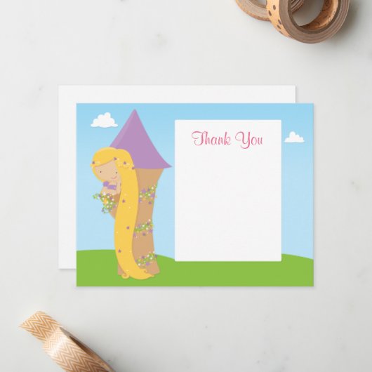 Rapunzel Birthday Dankeschön Karte (Vorderseite/Rückseite Beispiel)